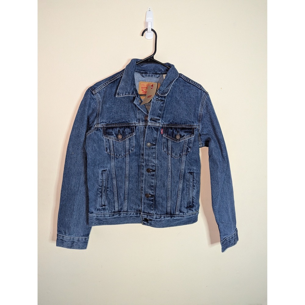Levis Mens Trucker Jacket XS Medium Wash Blue Denim Button Front 723340130 NEW